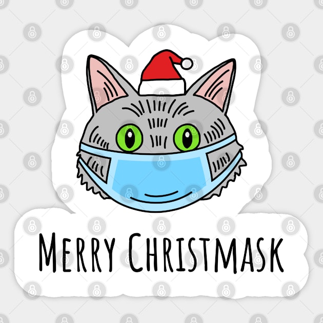 Merry Christmask Sticker by Catprint